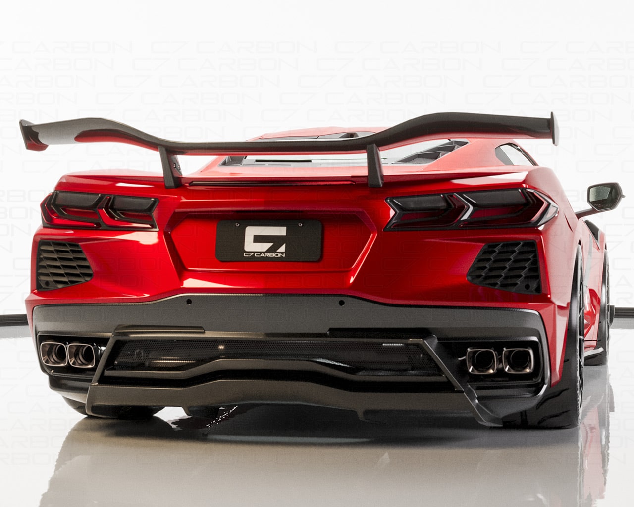 C8 Stingray Z06 Style Chassis Mounted Rear Wing Without Duckbill