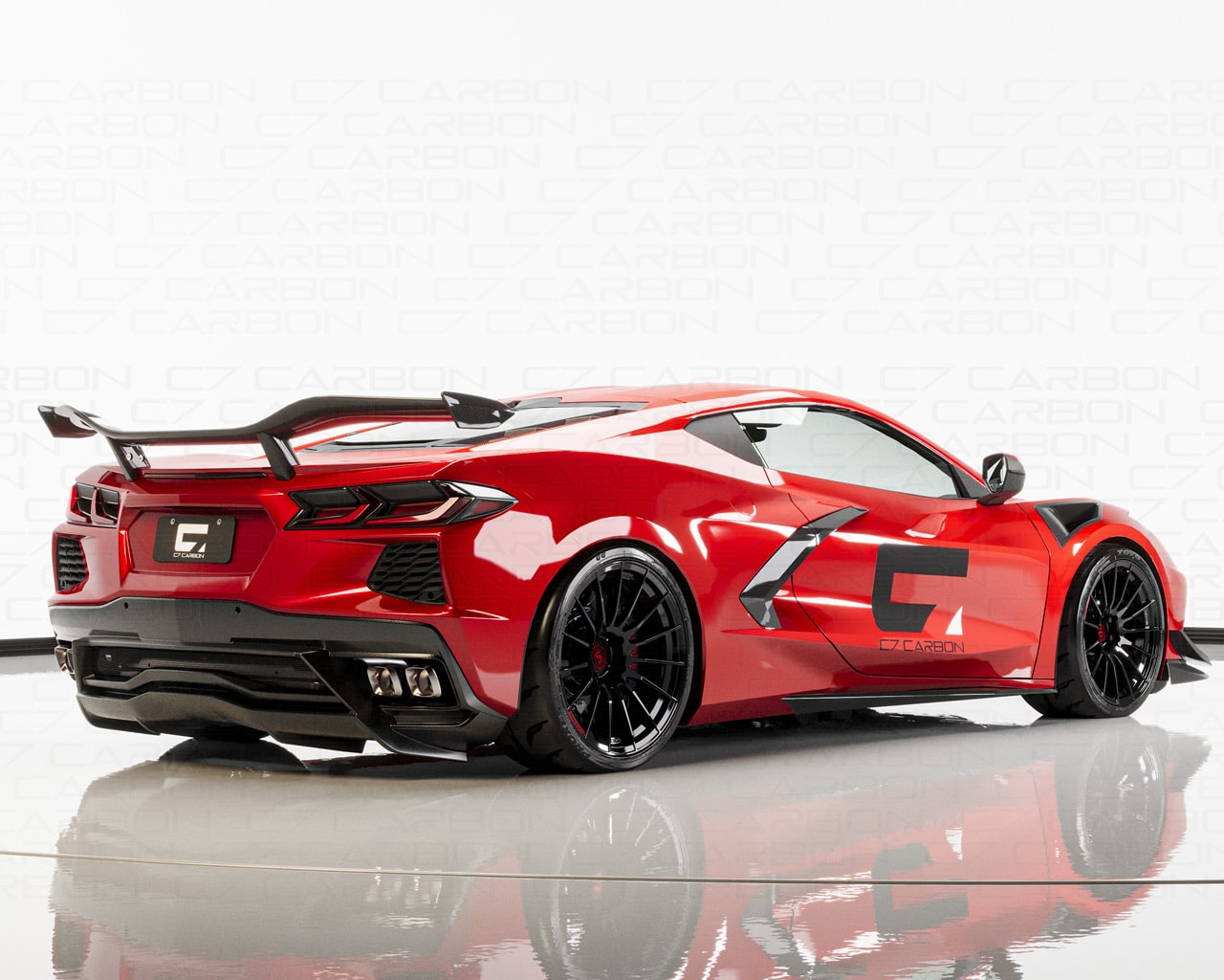C8 Stingray Z06 Style Chassis Mounted Rear Wing Without Duckbill - Image 2