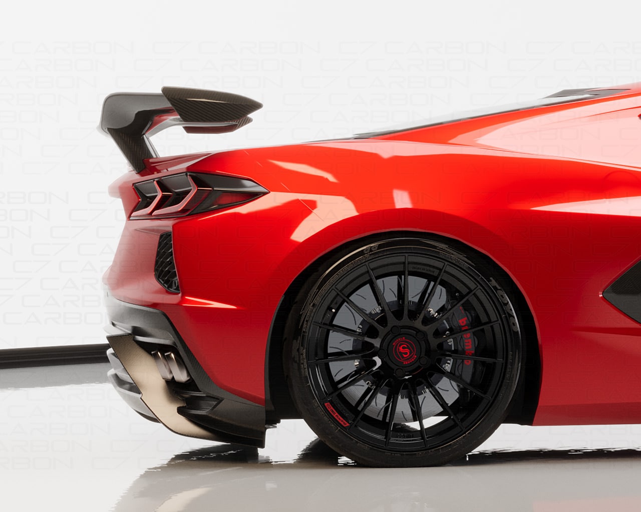 C8 Stingray Z06 Style Chassis Mounted Rear Wing Without Duckbill - Image 3