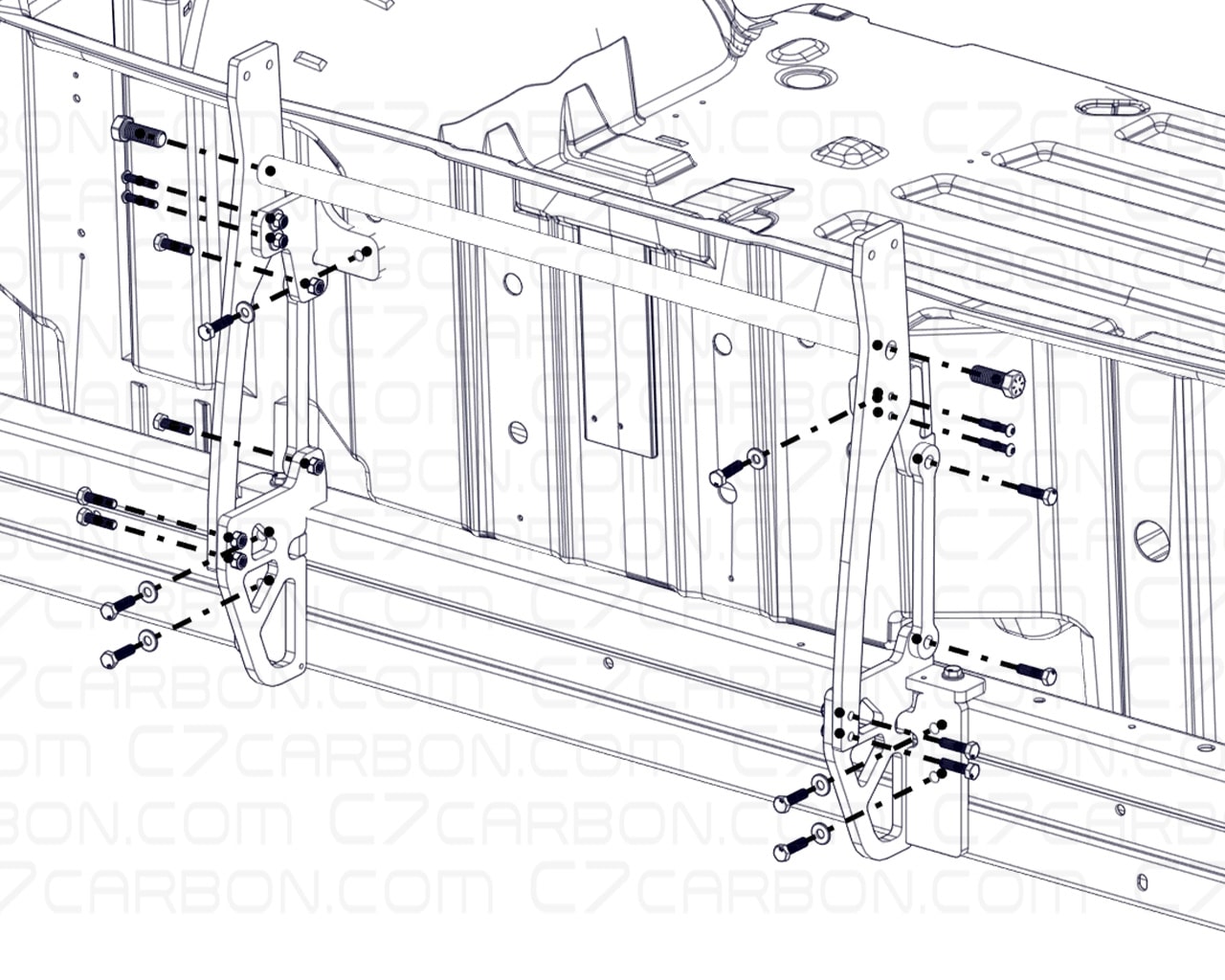 Corvette C5 | Chassis Mount For Spoiler Rear Wing - Image 2