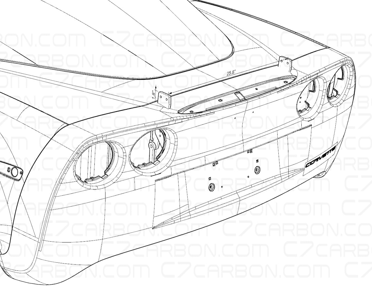 Corvette C5 | Chassis Mount For Spoiler Rear Wing - Image 4