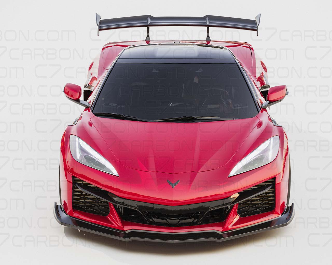 Corvette C8 Z06 ERAY Stage 2 Front Splitter Lip without Canard Slots - front view